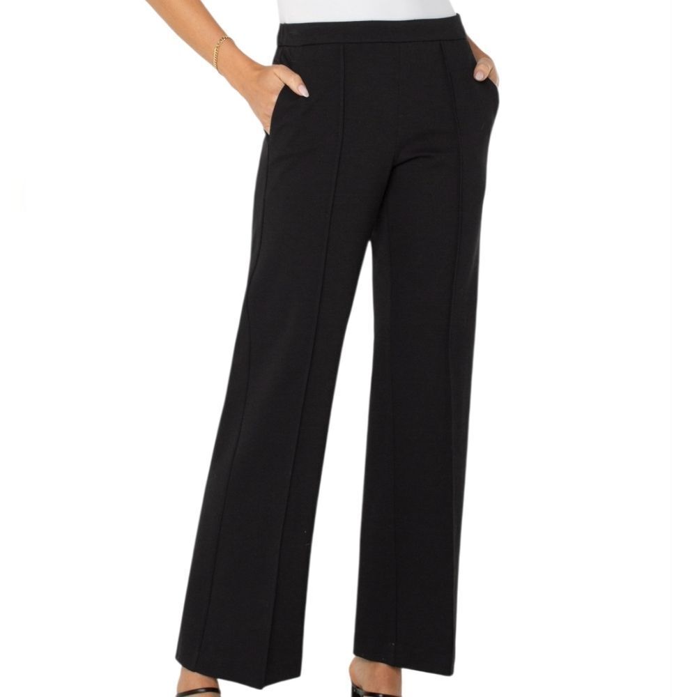 3174 NWT Liverpool Wide Leg Pull-on Trouser Black Sz 20W